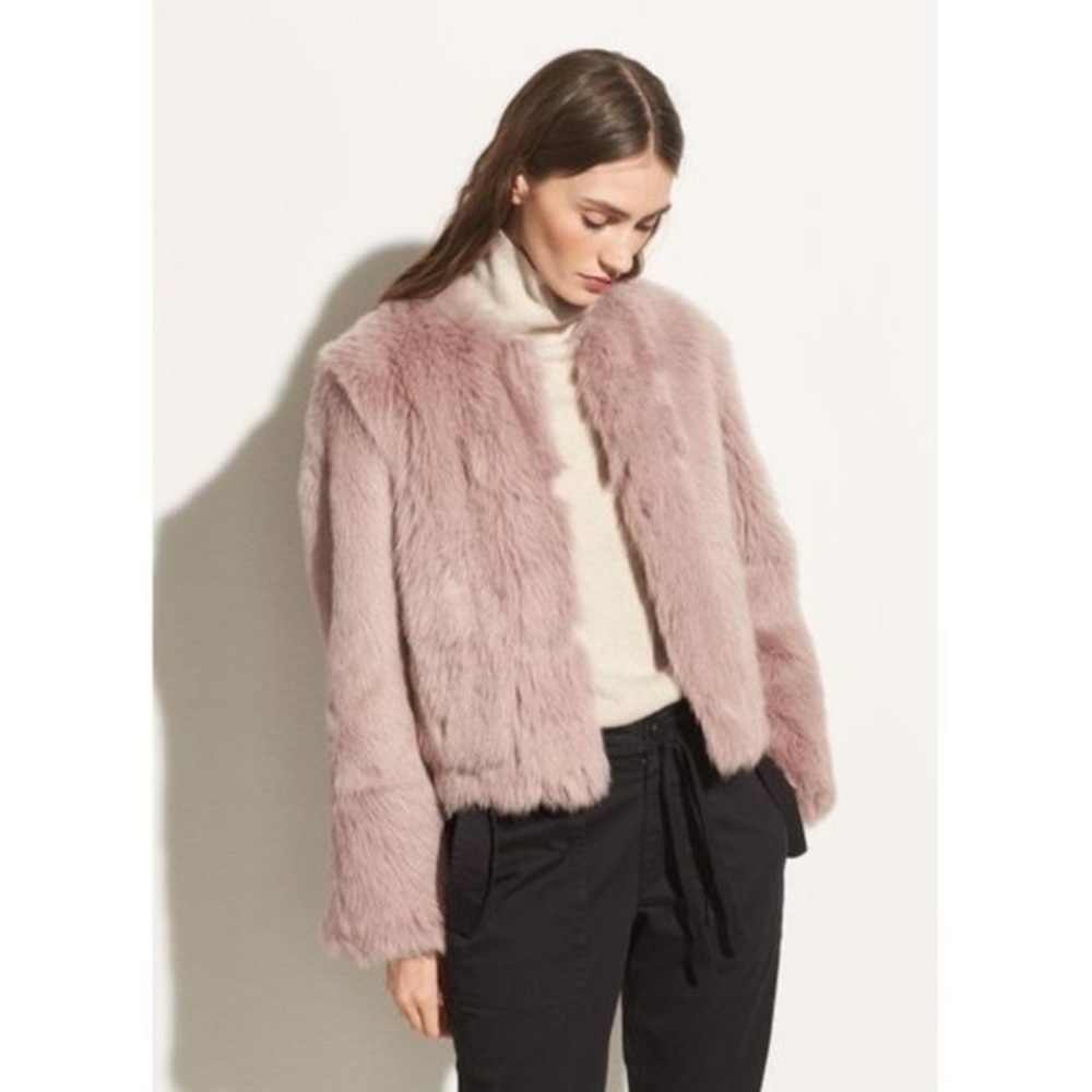 Vince shearing reversible fur coat Mauve color